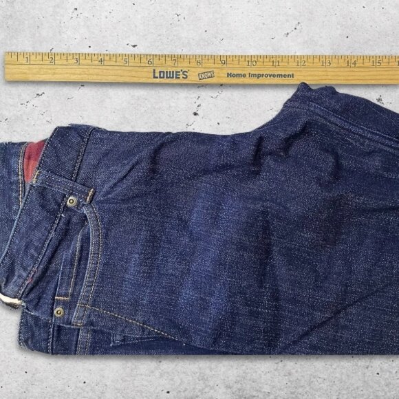 Carhartt Jeans Original Fit Straight Leg Flannel Lined Denim Dark Wash 10 Short - Picture 7 of 9